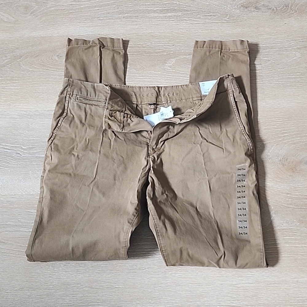 Men's dark khaki dress pants